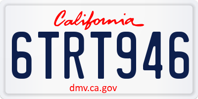 CA license plate 6TRT946