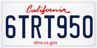 CA license plate 6TRT950