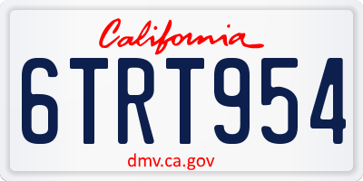 CA license plate 6TRT954