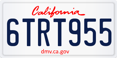 CA license plate 6TRT955