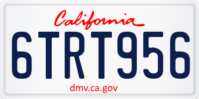 CA license plate 6TRT956