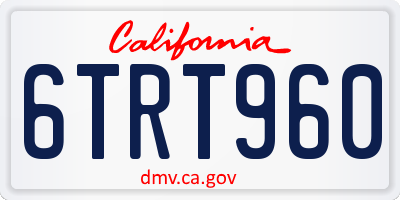 CA license plate 6TRT960