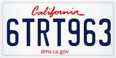 CA license plate 6TRT963