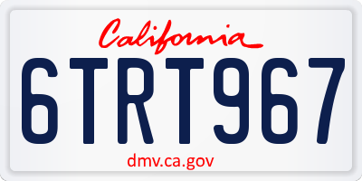 CA license plate 6TRT967