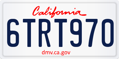 CA license plate 6TRT970