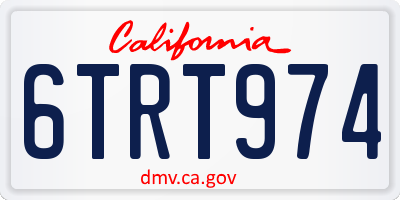 CA license plate 6TRT974