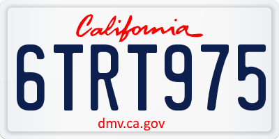CA license plate 6TRT975