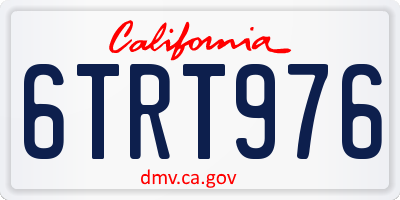 CA license plate 6TRT976