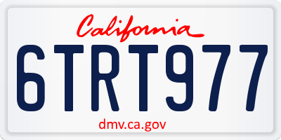 CA license plate 6TRT977