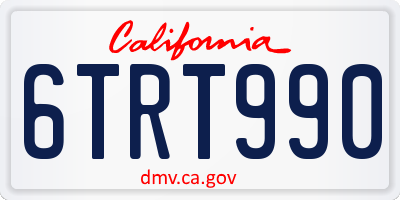 CA license plate 6TRT990