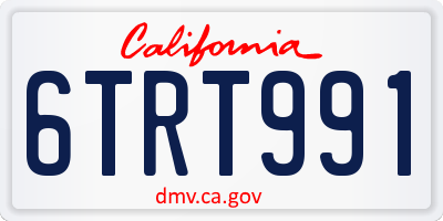 CA license plate 6TRT991