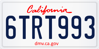 CA license plate 6TRT993