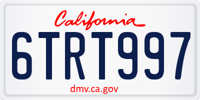 CA license plate 6TRT997