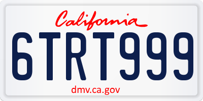 CA license plate 6TRT999