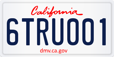 CA license plate 6TRU001