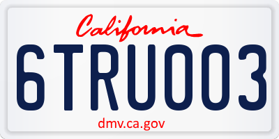CA license plate 6TRU003