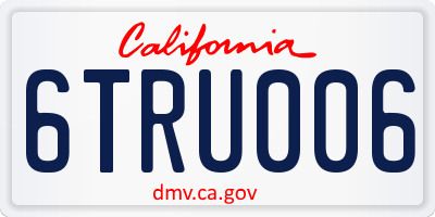 CA license plate 6TRU006