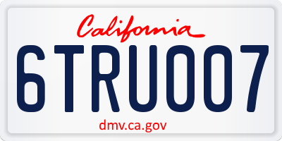 CA license plate 6TRU007