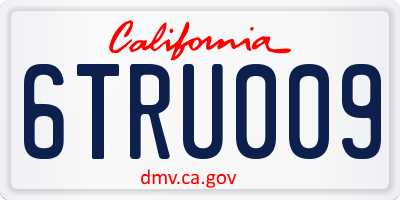 CA license plate 6TRU009