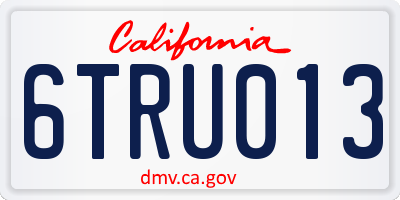 CA license plate 6TRU013