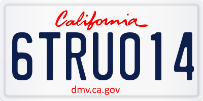CA license plate 6TRU014