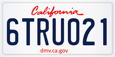 CA license plate 6TRU021