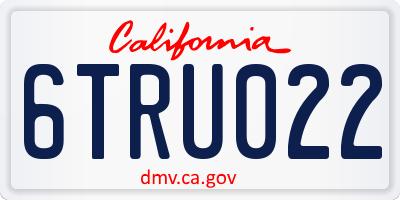 CA license plate 6TRU022