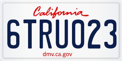 CA license plate 6TRU023