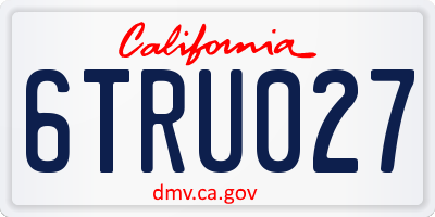 CA license plate 6TRU027