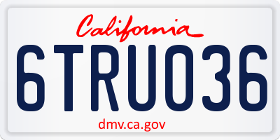 CA license plate 6TRU036