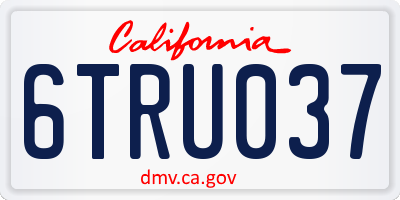 CA license plate 6TRU037