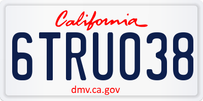 CA license plate 6TRU038