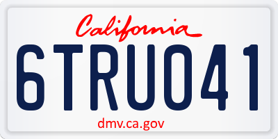 CA license plate 6TRU041