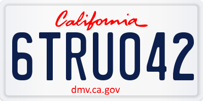 CA license plate 6TRU042