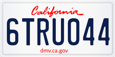 CA license plate 6TRU044