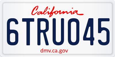 CA license plate 6TRU045