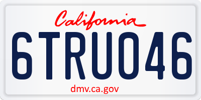 CA license plate 6TRU046