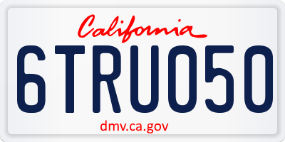 CA license plate 6TRU050