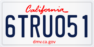 CA license plate 6TRU051