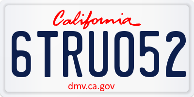 CA license plate 6TRU052