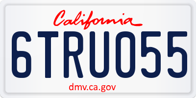 CA license plate 6TRU055