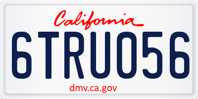 CA license plate 6TRU056