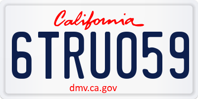 CA license plate 6TRU059