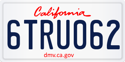 CA license plate 6TRU062