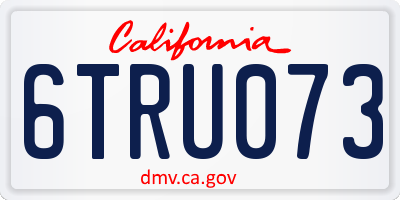 CA license plate 6TRU073