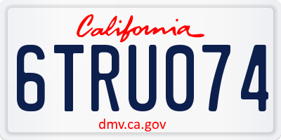 CA license plate 6TRU074