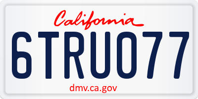 CA license plate 6TRU077