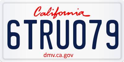 CA license plate 6TRU079