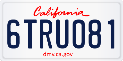 CA license plate 6TRU081