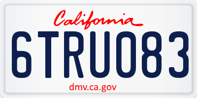 CA license plate 6TRU083
